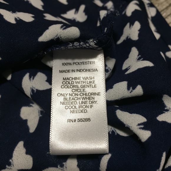 Express Portofino Shirt Women’s XS Navy Blue White Butterflies - Picture 7 of 7